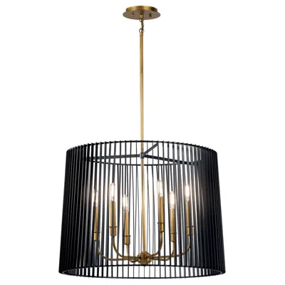Kichler Linara 26" Wide Black And Brass 6-light Chandelier