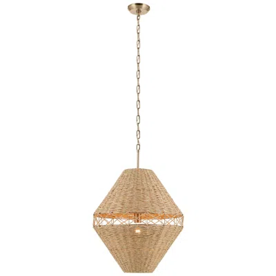 Kichler Lulo 20 Inch 1 Light Pendant With Handwoven Natural Cord In Cpz