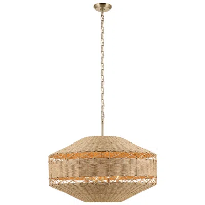 Kichler Lulo 30.25 Inch 1 Light Pendant With Handwoven Natural Cord In Cpz