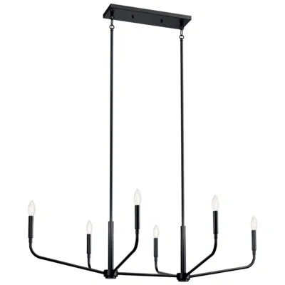 Kichler Madden Black Linear Chandelier 6lt