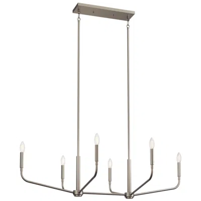 Kichler Madden Brushed Nickel Linear Chandelier 6lt