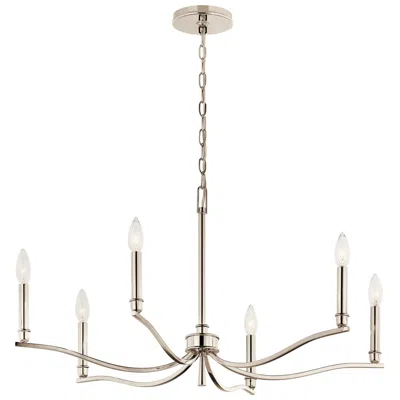 Kichler Malene 32" Wide Polished Nickel 6-light Chandelier In Multi