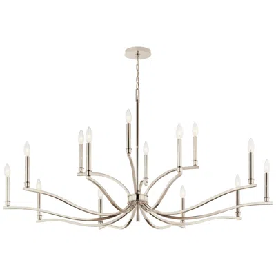 Kichler Malene 52 3/4"w Polished Nickel 14-light Chandelier In Multi