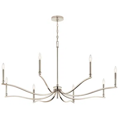 Kichler Malene 52" Wide 8-light Polished Nickel Candelabra Chandelier