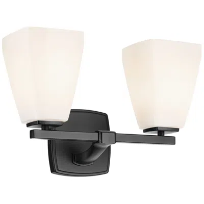 Kichler Marant Black Bath 2lt With Opal Glass