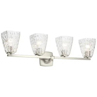 Kichler Marant Brushed Nickel Bath 4lt With Clear Water Glass
