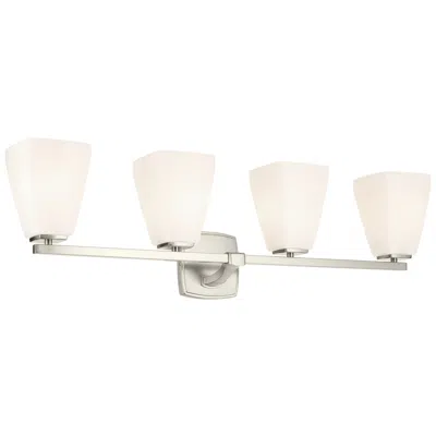 Kichler Marant Brushed Nickel Bath 4lt With Opal Glass