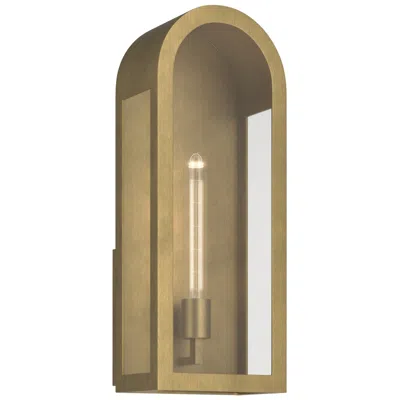 Kichler Marea 20.25" 1-light Outdoor Wall Light Clear Glass Natural Brass