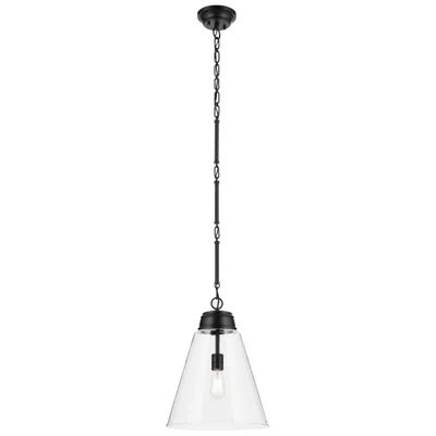 Kichler Marsailli Black Pendant Large 1lt With Clear Glass