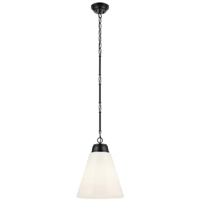 Kichler Marsailli Black Pendant Large 1lt With Opal Glass