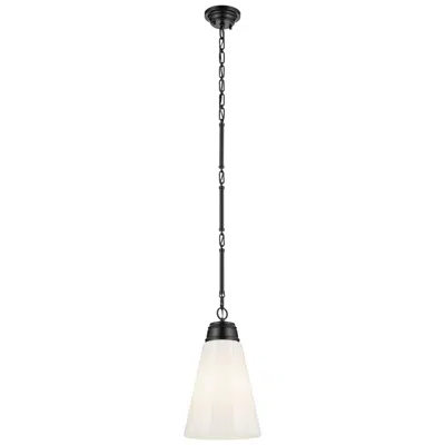 Kichler Marsailli Black Pendant Medium 1lt With Opal Glass