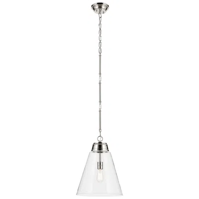 Kichler Marsailli Polished Nickel Pendant Large 1lt With Clear Glass