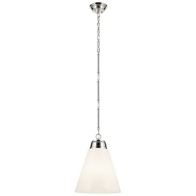Kichler Marsailli Polished Nickel Pendant Large 1lt With Opal Glass