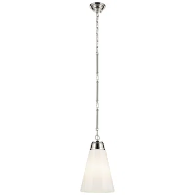 Kichler Marsailli Polished Nickel Pendant Medium 1lt With Opal Glass