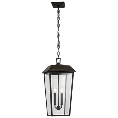 Kichler Mathus 2 Light Outdoor Pendant With Clear Glass In Olde Bronze