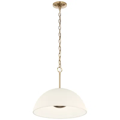 Kichler Mikale 18" 1-light Pendant White Ceramic Shade In Champagne Bronze