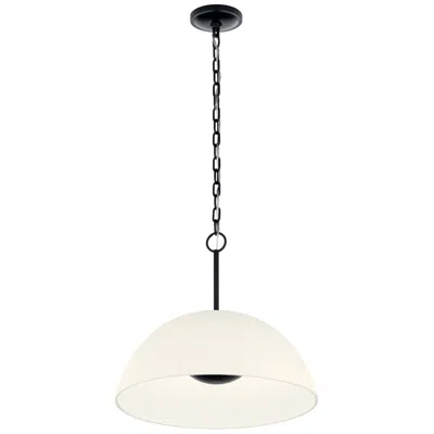 Kichler Mikale 18" 1-light Pendant With White Ceramic Shade In Black
