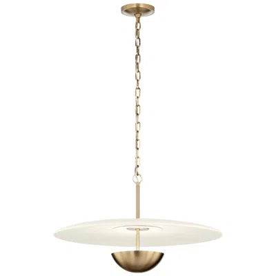 Kichler Mikale 24" 1-light Pendant White Ceramic Shade In Champagne Bronze