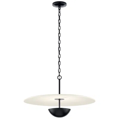 Kichler Mikale 24" 1-light Pendant With White Ceramic Shade In Black
