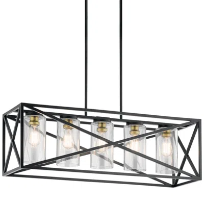 Kichler Moorgate 36" Wide Black Finish Kitchen Island Linear Pendant