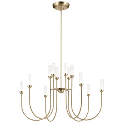 Kichler Moraine 40 Inch Led 12 Light 2-tier Chandelier In Champagne Bronze