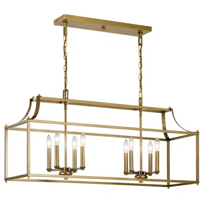Kichler Morrigan 40 1/2" Wide Dark Brass 8-light Linear Chandelier