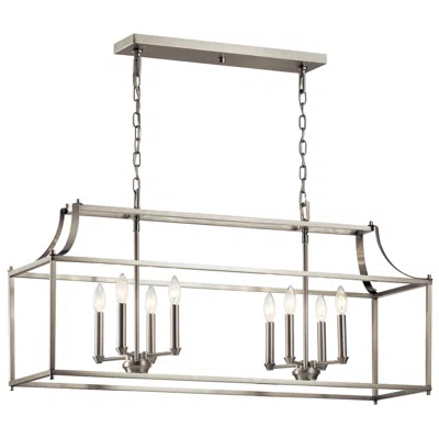 Kichler Morrigan 40.5" Wide Nickel 8-light Open Linear Chandelier
