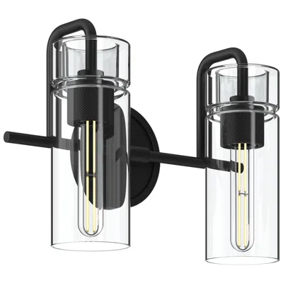 Kichler Niccol 14" 2-light Vanity Light With Clear Glass In Black