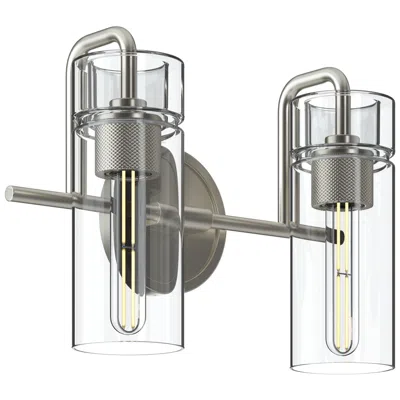 Kichler Niccol 14" 2-light Vanity Light With Clear Glass In Brushed Nickel