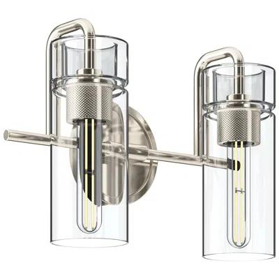 Kichler Niccol 14" 2-light Vanity Light With Clear Glass In Polished Nickel
