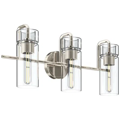 Kichler Niccol 24" 3-light Vanity Light With Clear Glass In Polished Nickel