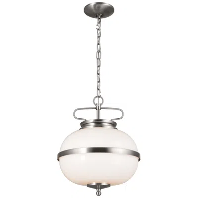 Kichler Opal 12 Inch 2 Light Pendant With Opal Glass In Classic Pewter