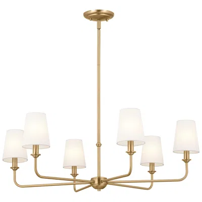 Kichler Pallas 32 1/4" Wide Brushed Natural Brass 6-light Chandelier