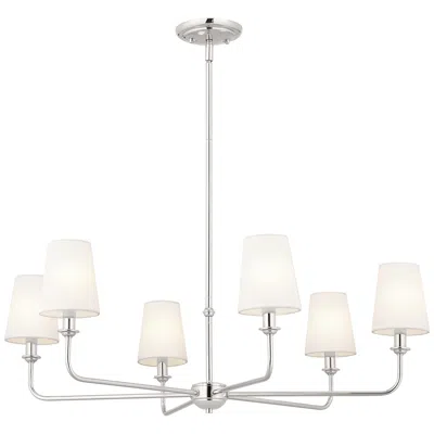 Kichler Pallas 32 1/4"w Polished Nickel 6-light Chandelier