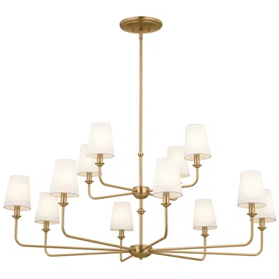 Kichler Pallas 42 3/4" Wide Brushed Natural Brass 12-light Chandelier