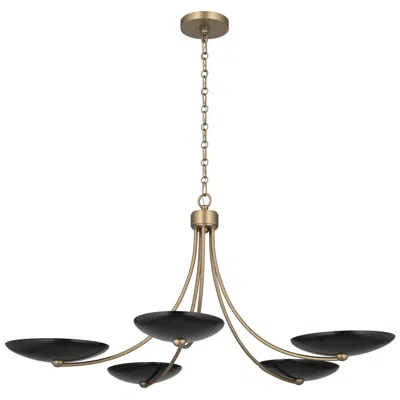 Kichler Palmela 40" 5-lt Chandelier In Champagne Bronze Finish Black Outer