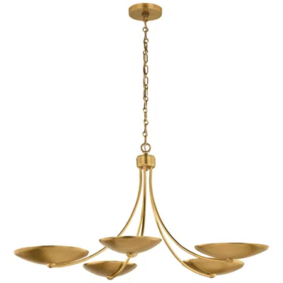 Kichler Palmela 40" 5-lt Chandelier In Lacquered Brass