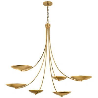 Kichler Palmela 45.75" 6-lt Xl Chandelier In Lacquered Brass