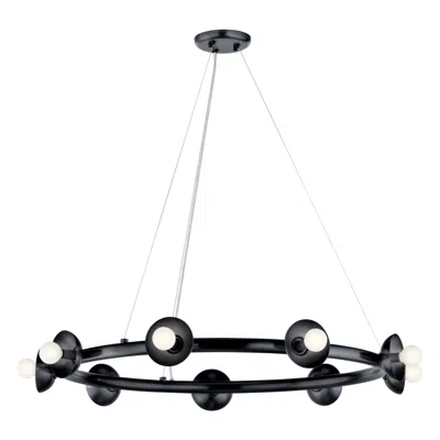 Kichler Palta 34.5 Inch 9 Light Chandelier In Black