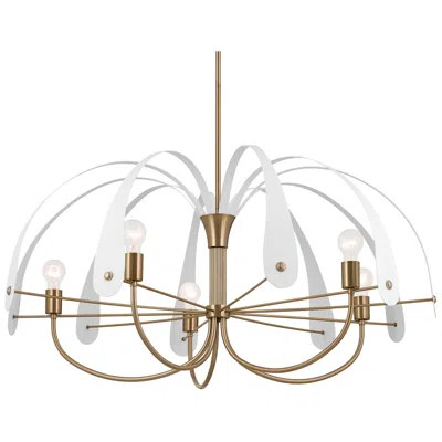 Kichler Petal 42.5 Inch 5 Light Chandelier In Bronze With Black Or White