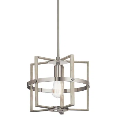 Kichler Peyton 12" Wide White Washed Wood Mini Pendant