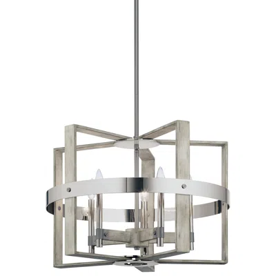 Kichler Peyton 26" Wide White Washed Wood 5-light Chandelier