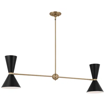 Kichler Phix 48 Inch 4 Light Linear Chandelier In Champagne Bronze With Black