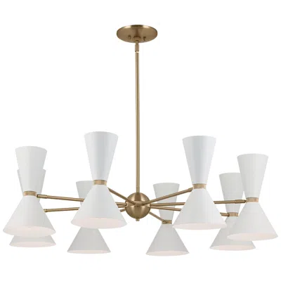 Kichler Phix 48.75 Inch 16 Light Chandelier In Champagne Bronze With White