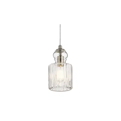 Kichler Riviera 5 3/4" Wide Brushed Nickel Ribbed Glass Mini Pendant