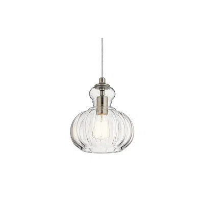 Kichler Riviera 8 3/4" Wide Brushed Nickel Ribbed Glass Mini Pendant