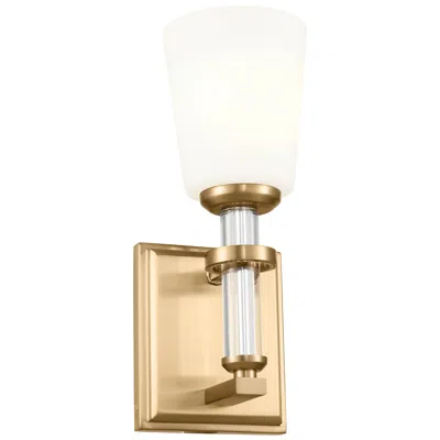 Kichler Rosalind 12.5" High Opal Glass Brass Finish Wall Light