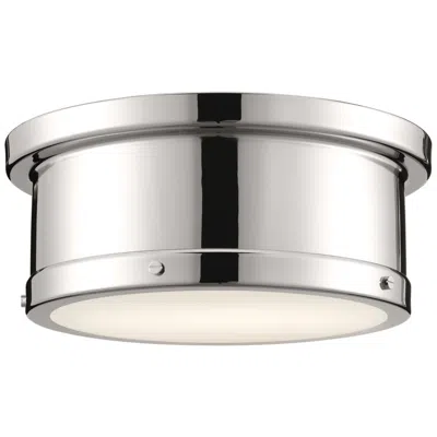 Kichler Serca 14.3" Wide Silver Nickel Flush Mount Ceiling Light