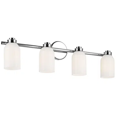 Kichler Shae Chrome Bath 4lt With Opal Glass