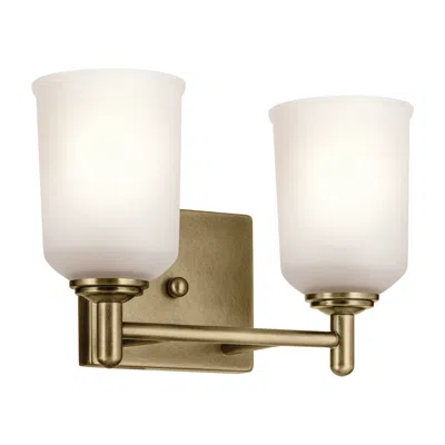 Kichler Shailene 12.5" 2-light Vanity Light In Natural Brass